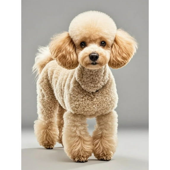 Diamond Painting Apricot Poodle 5D Diamond Art DIY Kits Full Round Drill Rhinestones Crystal by Number Mosaic Embroidery Handmade Arts and Crafts for Living Room Bedroom Home Wall Decor 12x16 inch