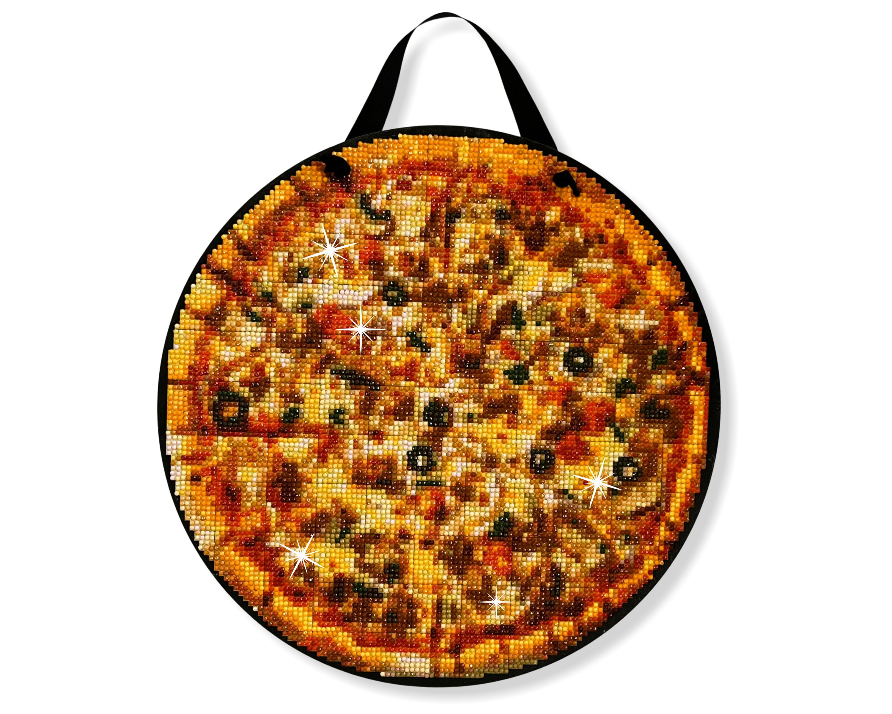 Diamond Painting Art Kit, Pizza Wood Sign