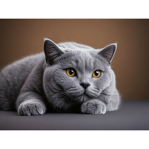 Diamond Painting Blue British Shorthair Cat Kitten 5D Diamond Art DIY Kits Full Round Drill Beads by Number Mosaic Embroidery Arts and Crafts for Living Room Home Wall Decor 12x16 inch / 30x40cm