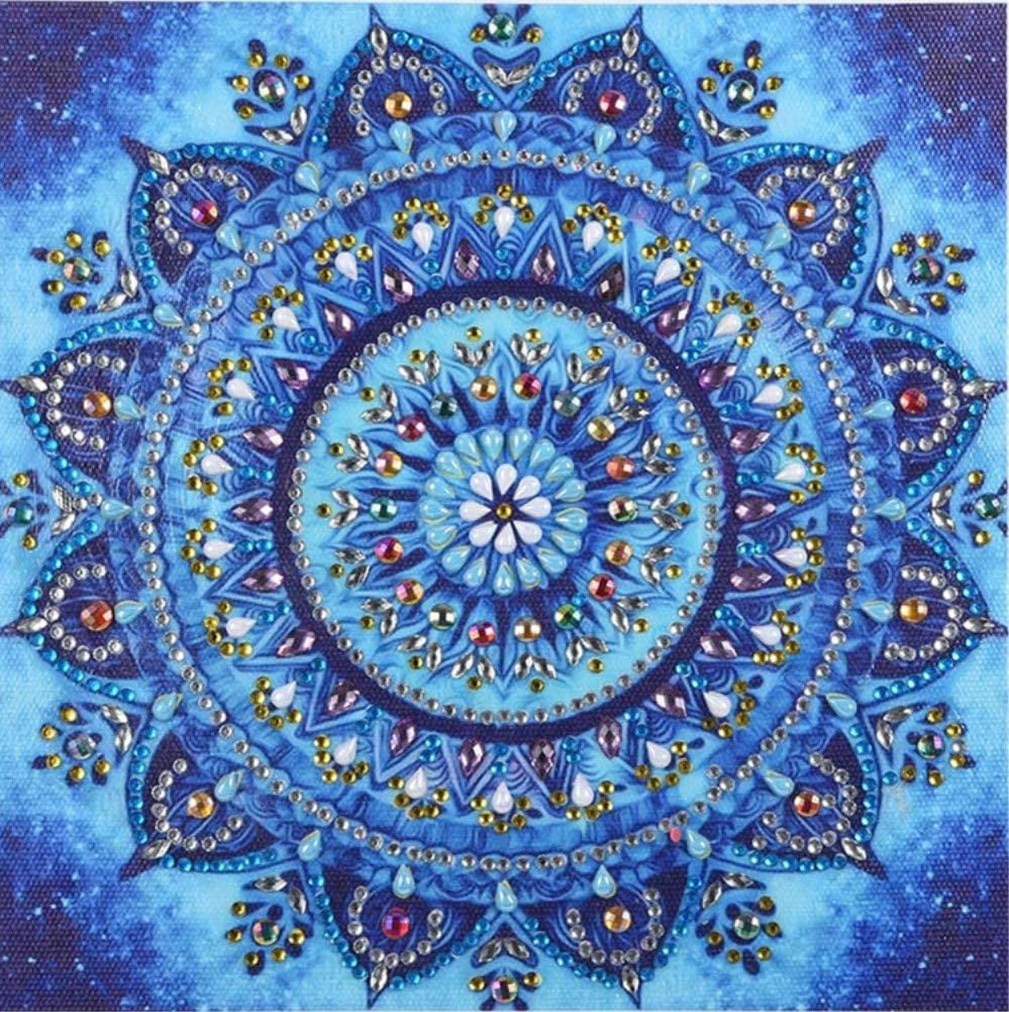 Diamond Painting DIY 5D Special Shape Rhinestones, ABEUTY Blue Mandala  Flowers, Partial Drill Crystal Diamond Art Kits 