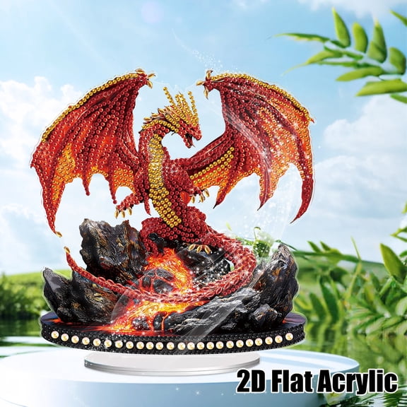 Diamond Painting Desktop Decoration, Handsome Dinosaur 5D DIY Special Diamond Art Decoration Kit for Adults, Office Desktop or Christmas Holiday Gift