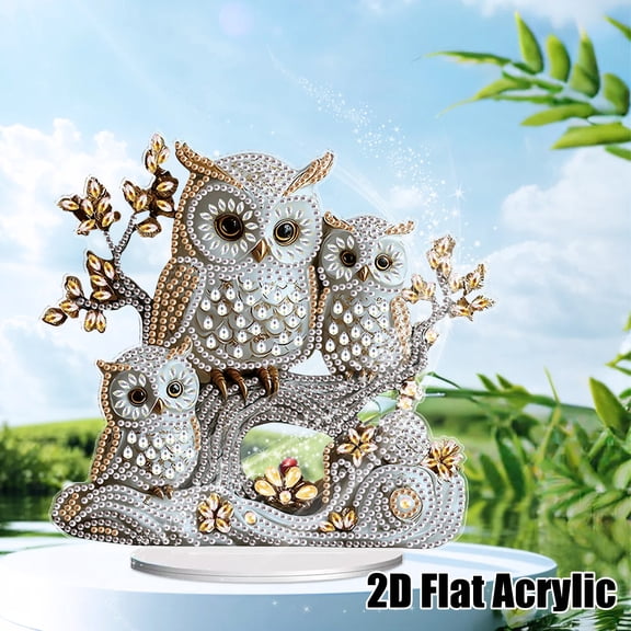Diamond Painting Desktop Decoration, Owl 5D DIY Special Diamond Art Decoration Kit for Adults, Office Desktop or Christmas Holiday Gift