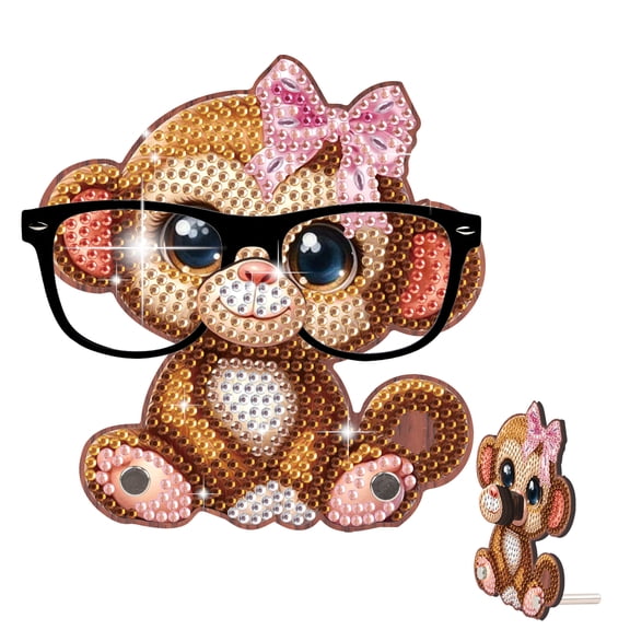 Diamond Painting Eyeglass Frame Kit Monkey DIY Creative Sparkling Diamond Eyewear Decoration Craft Gift Suitable for Living Rooms and Offices