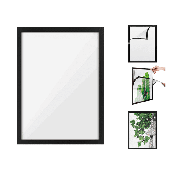 Diamond Painting Frames, Magnetic Diamond Art Frame Self-Adhesive, 12x16 Inch Diamond Art Frames for Wall, Window, Door, 30x40cm Diamond Painting Picture Frame(1 Pc)