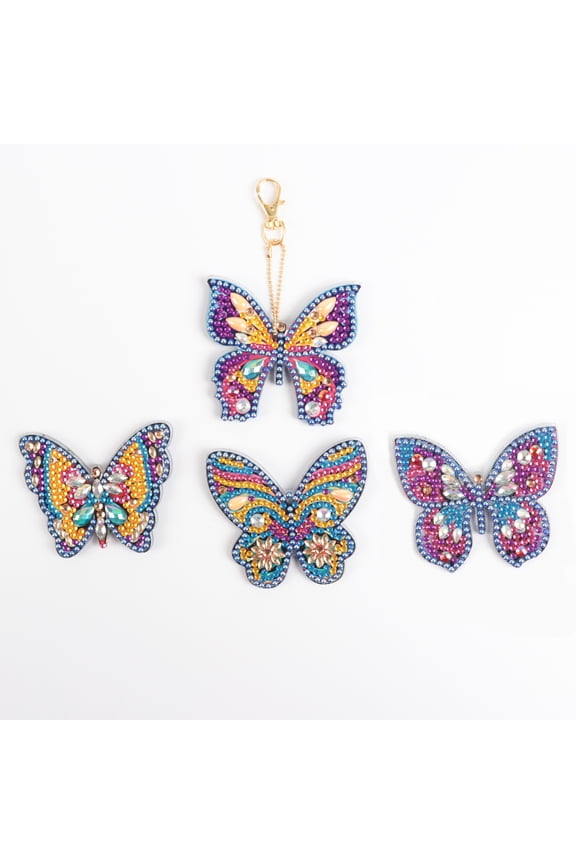 Diamond Painting Keychain Kit Butterfly DIY 5D Sparkling Rhinestone Pendant Craft Set Perfectly Suited for Bags, Keys, or Gift Making