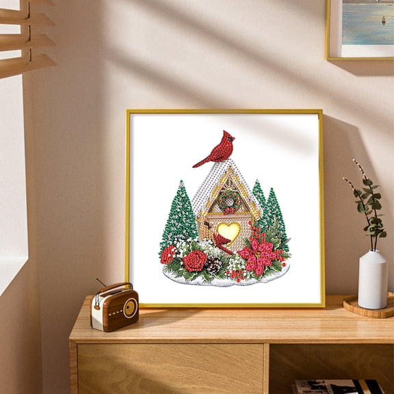 Diamond Painting Kit for Adult Beginners, Flower Bird's Nest 5D DIY Special Diamond Crystal Crafts for Home Wall Decoration, Christmas Halloween Gift Preferred