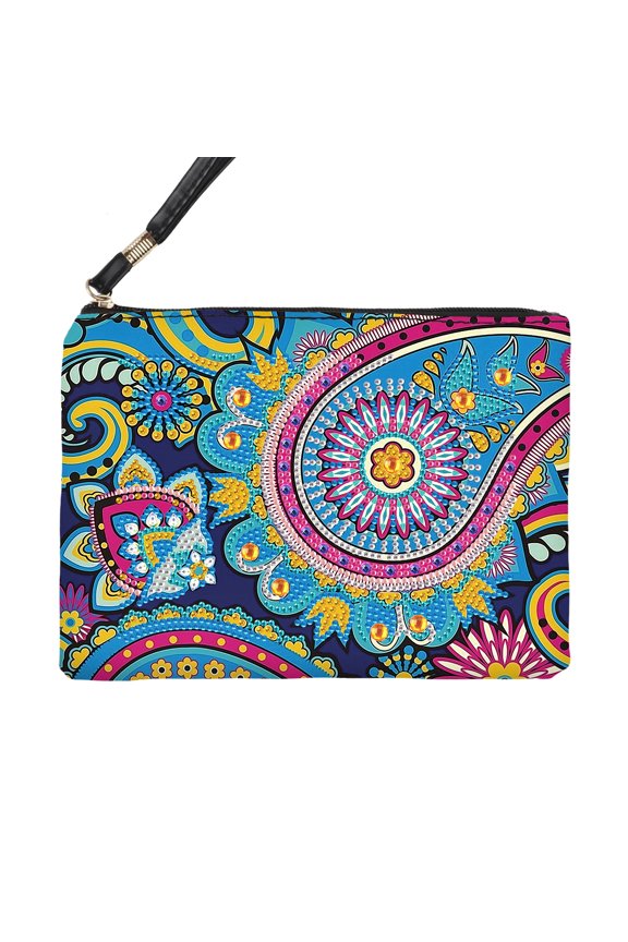 Diamond Painting Kit Bag, Landscape 5D DIY Special Diamond-Shaped Cosmetic Pouch, Storage Wallet