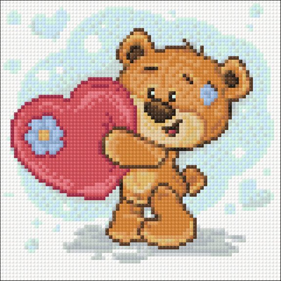 Diamond Painting Kit Bear with the Heart Crafting Spark 7.9 x 7.9 in CS2698 Diamond Art