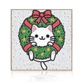 thumbnail image 1 of Diamond Painting Kit, Christmas Wreath Cat 5D Diamond Painting Starter Set Easy and Fun DIY Craft Kit, Perfect for Beginners' Creative Art Activities 7.09 x 7.09 in, 1 of 8