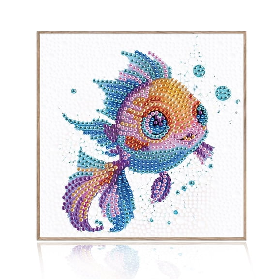 Diamond Painting Kit, Colorful Fish 5D Diamond Painting Starter Set, Easy and Fun DIY Craft Kit, Perfect for Beginners' Creative Art Activities 7.09 x 7.09 in