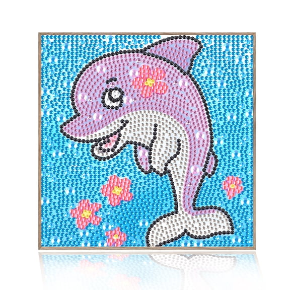 Diamond Painting Kit, Flower Dolphin 5D Diamond Painting Starter Set Easy and Fun DIY Craft Kit Perfect for Beginners' Creative Art Activities 7.09 x 7.09 in