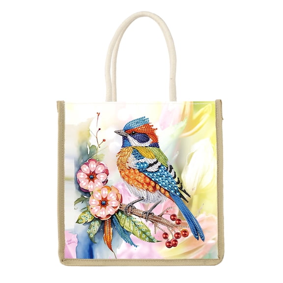 Diamond Painting Kit Handbag Bird DIY Handcrafted Diamond Pattern Creative Gift Spacious Commuter Tote