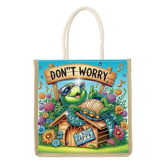 Diamond Painting Kit Handbag Leisurely Turtle DIY Diamond Pattern Creative Gift Spacious Commuter Tote