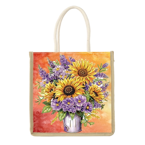 Diamond Painting Kit Handbag Sunflower DIY Diamond Pattern Creative Gift Spacious Commuter Tote