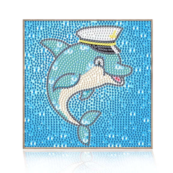Diamond Painting Kit, Hat Dolphin 5D Diamond Painting Starter Set Easy and Fun DIY Craft Kit Perfect for Beginners' Creative Art Activities 7.09 x 7.09 in