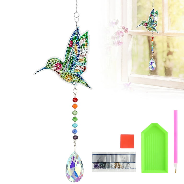 Diamond Painting Wind Chime Kits Diamond Art Suncatchers Hanging Diamond  Art DIY Craft Painting Ornaments with Crystal Pendant for Home Garden