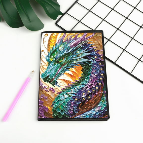 Diamond Painting Kit Notebook, Chinese Dragon DIY Art Craft Kit, A5 Perfect Creative Gift, Diamond Decoration, Suitable for Painting, Writing and Notebook Use