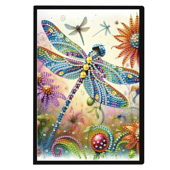 Diamond Painting Kit Notebook, Dragonfly DIY Art Craft Kit, A5 Perfect Creative Gift, Diamond Rhinestone Decoration Ideal For Painting, Writing, Notebook