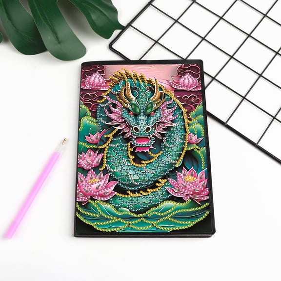 Diamond Painting Kit Notebook, Powerful Dragon DIY Art Craft Kit, A5 Perfect Creative Gift, Diamond Decoration, Suitable for Painting, Writing, and Notebook Use