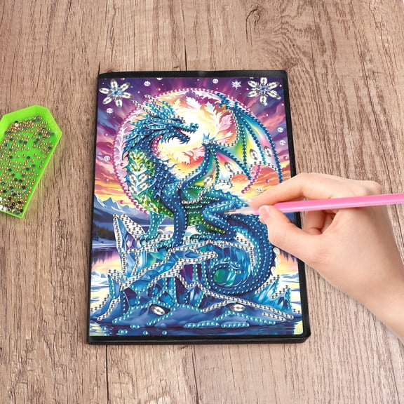Diamond Painting Kit Notebook, Powerful Dragon DIY Art Craft Kit, A5 Perfect Creative Gift, Diamond Decoration, Suitable for Painting, Writing, and Notebook Use