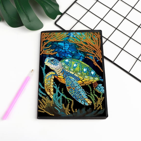 Diamond Painting Kit Notebook, Turtle DIY Art Craft Kit, A5 Perfect Creative Gift, Diamond Decoration, Suitable for Painting, Writing, and Notebook Use