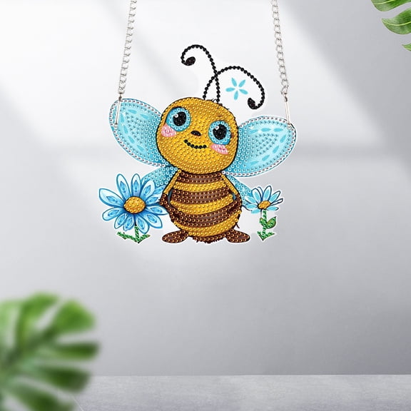 Diamond Painting Kit Pendant, Bee Hanging Decoration DIY Craft for Home Office Festive Decorations and Gift Ideas