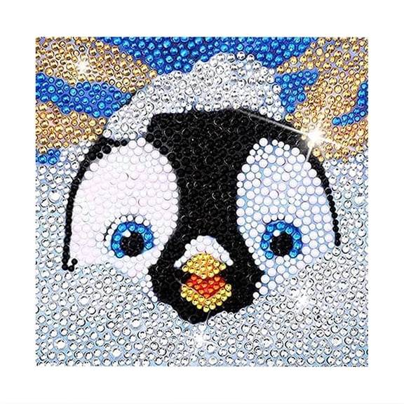 Diamond Painting Kit, Penguin 5D Diamond Painting Starter Set, Easy and Fun DIY Craft Kit, Perfect for Beginners' Creative Art Activities 7.09 x 7.09 in
