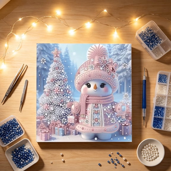 Diamond Painting Kit, Rhinestone Art Craft Set, Sparkling Gem Mosaic Canvas, DIY Wall Decor Project with Tools, 1 Set