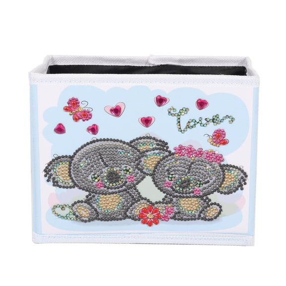 Diamond Painting Kit Storage Box Bear-Patterned Multi-Functional Organizer for Cosmetics, Jewelry, and Small Accessories A Creative Gift Choice