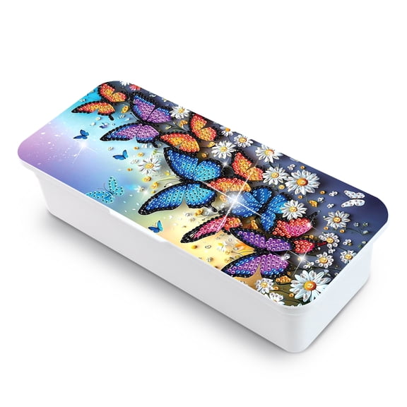 Diamond Painting Kit Storage Box, Beautiful Butterfly Multi-Functional Organizer for Cosmetics, Jewelry, Small Accessories, and More—Creative Gift Idea