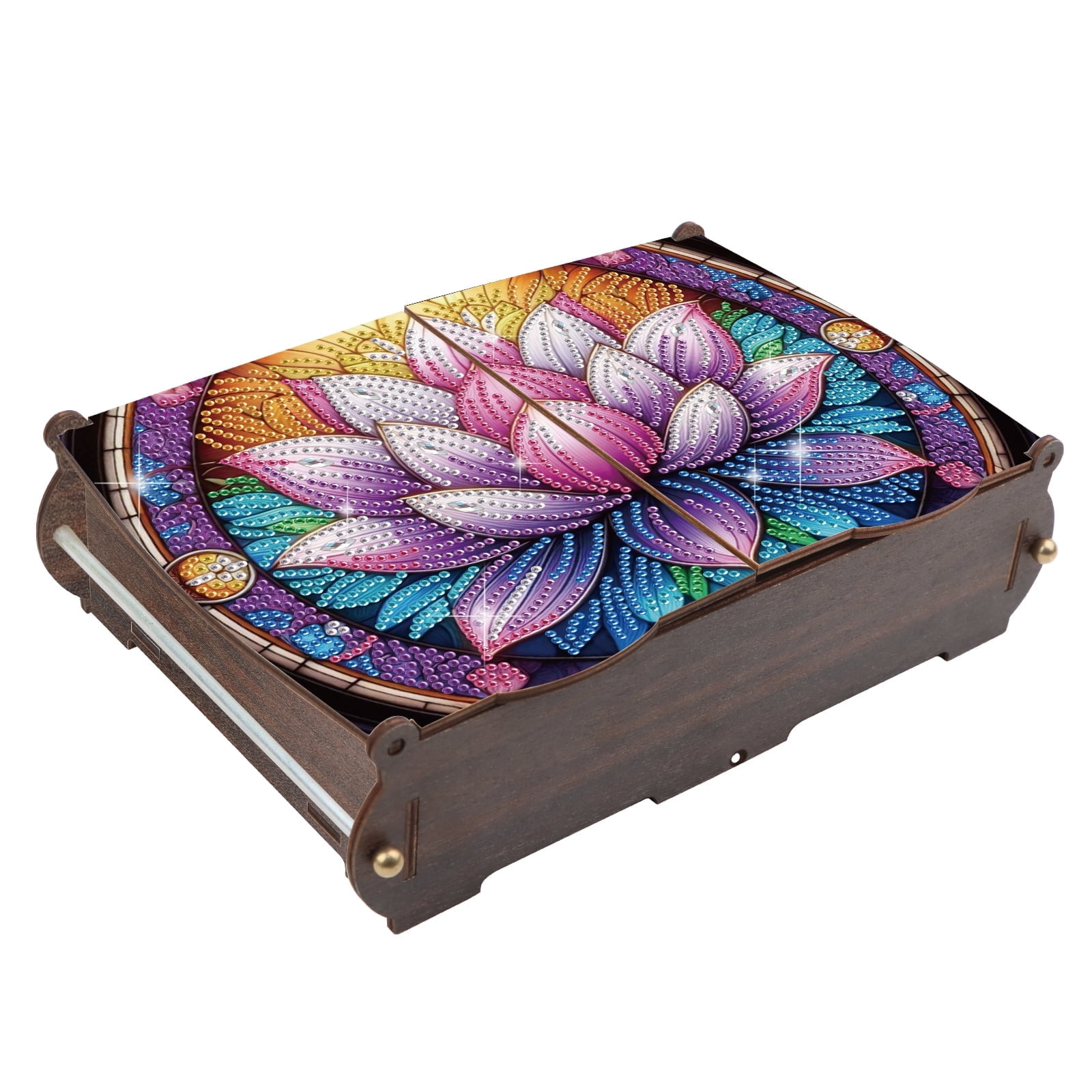 Diamond Painting Kit Storage Box, Beautiful Lotus DIY Multifunctional Handicraft Storage Box, Suitable for Home Office Holiday Gifts
