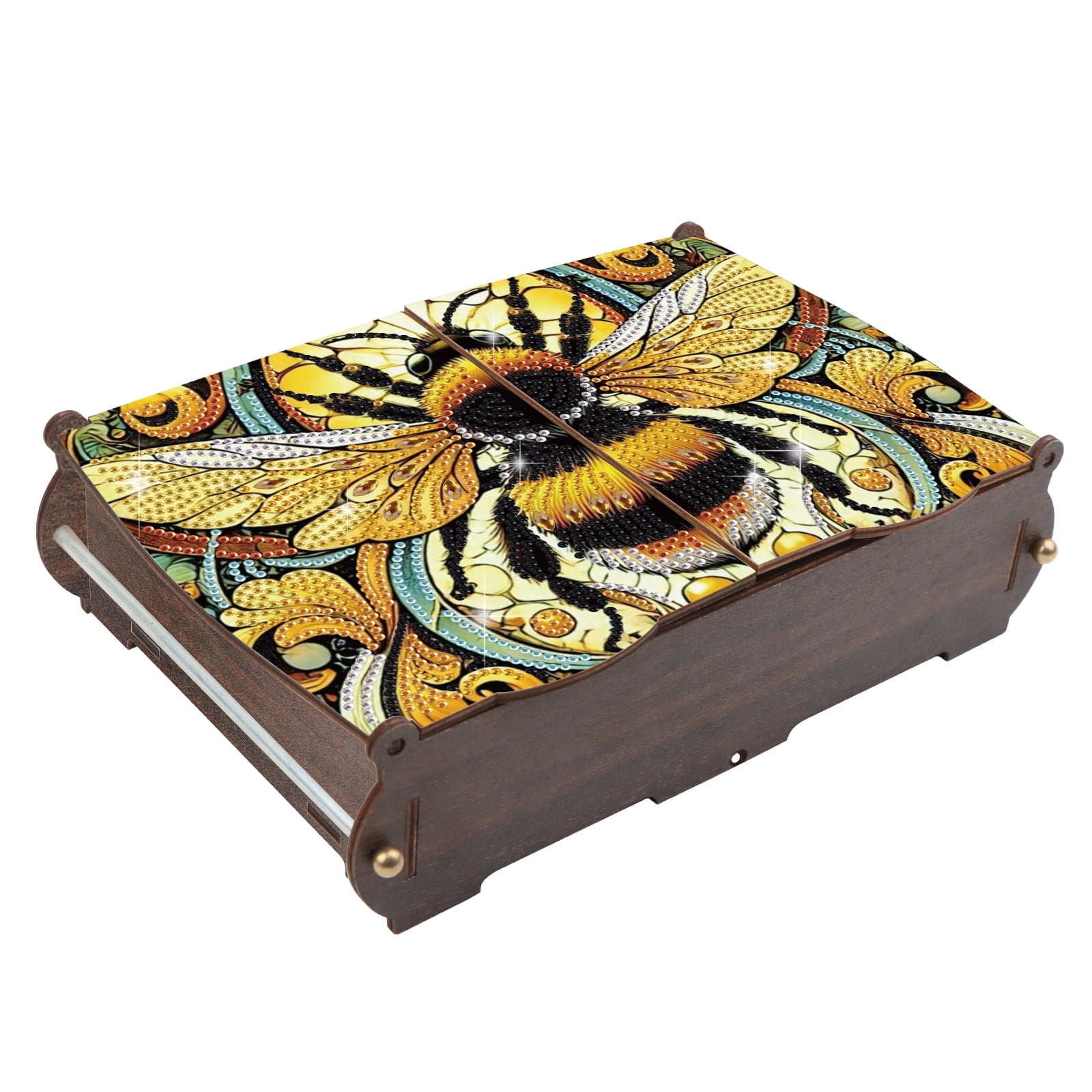 Diamond Painting Kit Storage Box, Bee Themed DIY Multi Purpose Craft Storage Box, Ideal for Home Offices and Holiday Gifts