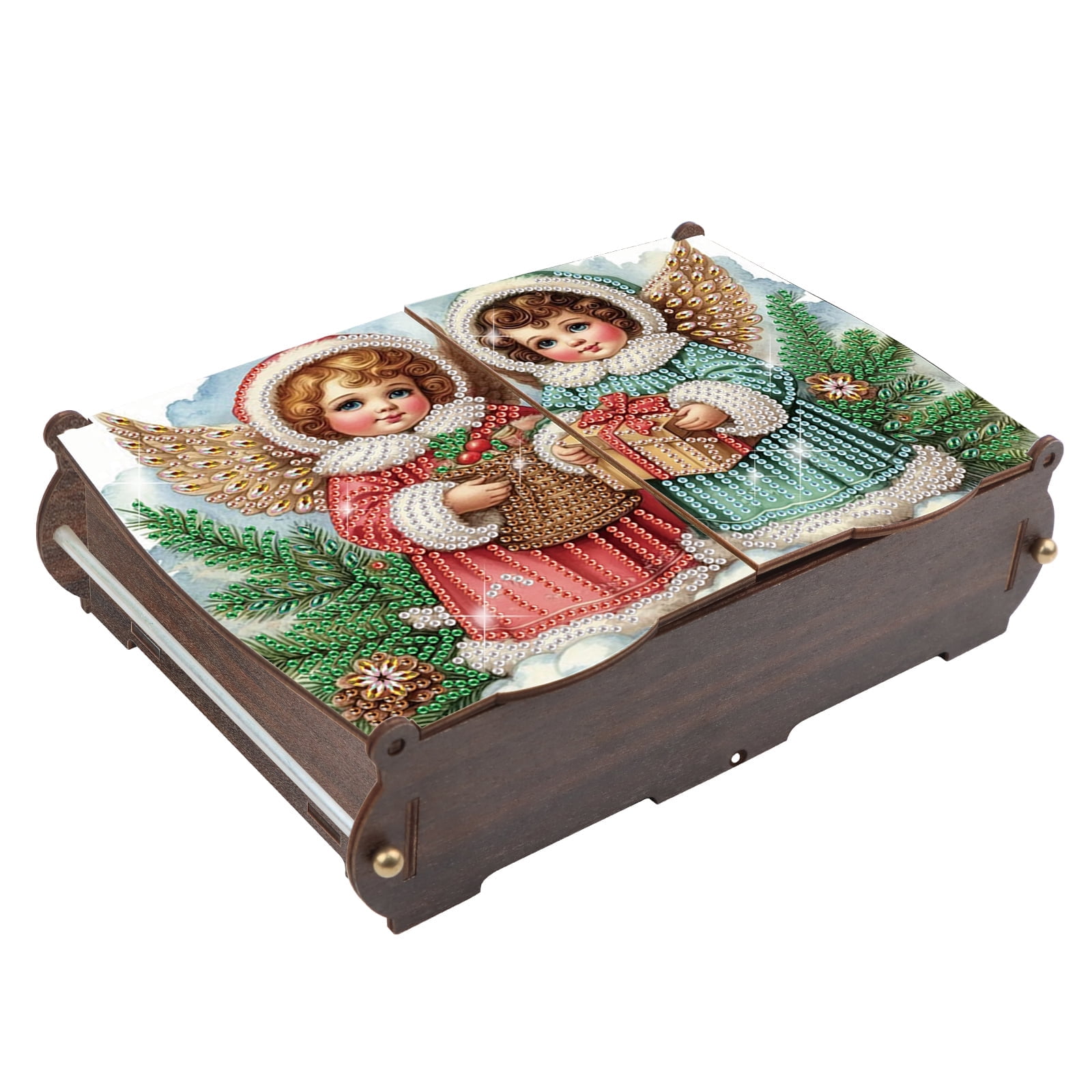 Diamond Painting Kit Storage Box, Christmas Angel DIY Multi-Purpose Craft Storage Box, Ideal for Home Office Holiday Gifts