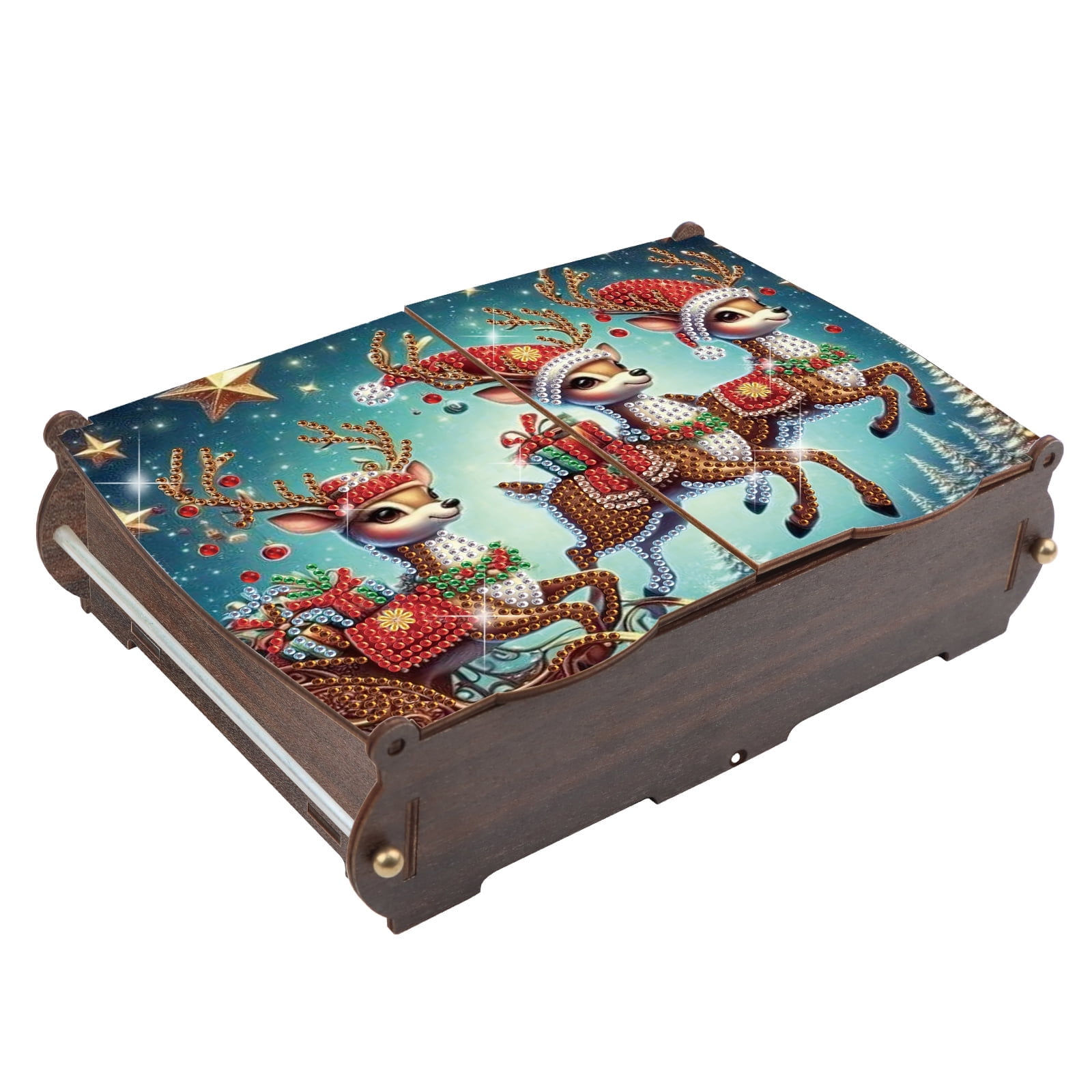Diamond Painting Kit Storage Box Christmas Reindeer DIY Multi-Purpose Craft Storage Box Ideal for Home Offices and Holiday Gifts