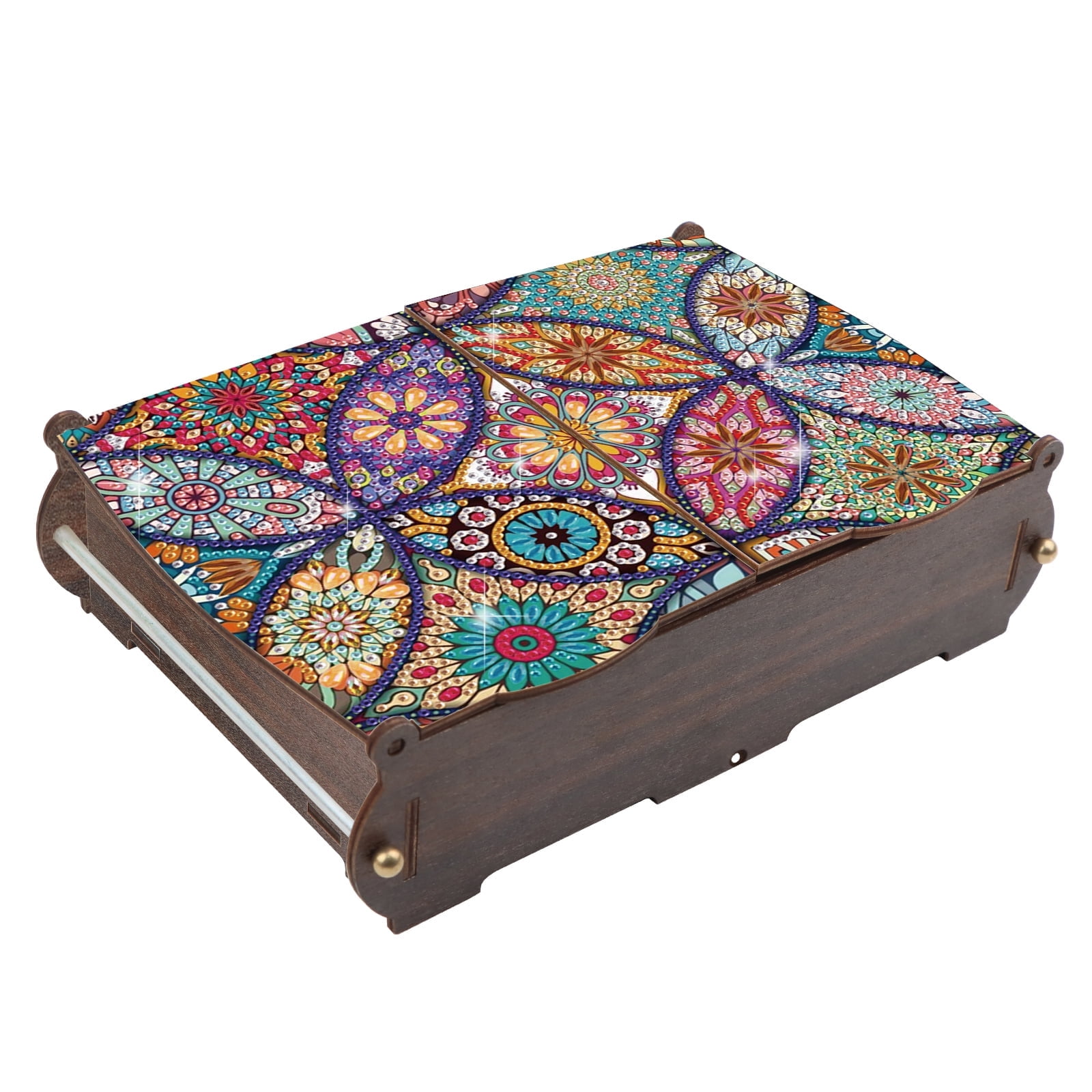 Diamond Painting Kit Storage Box Ethnic Floral DIY Multi-Purpose Craft Storage Box Ideal for Home Offices and Holiday Gifts