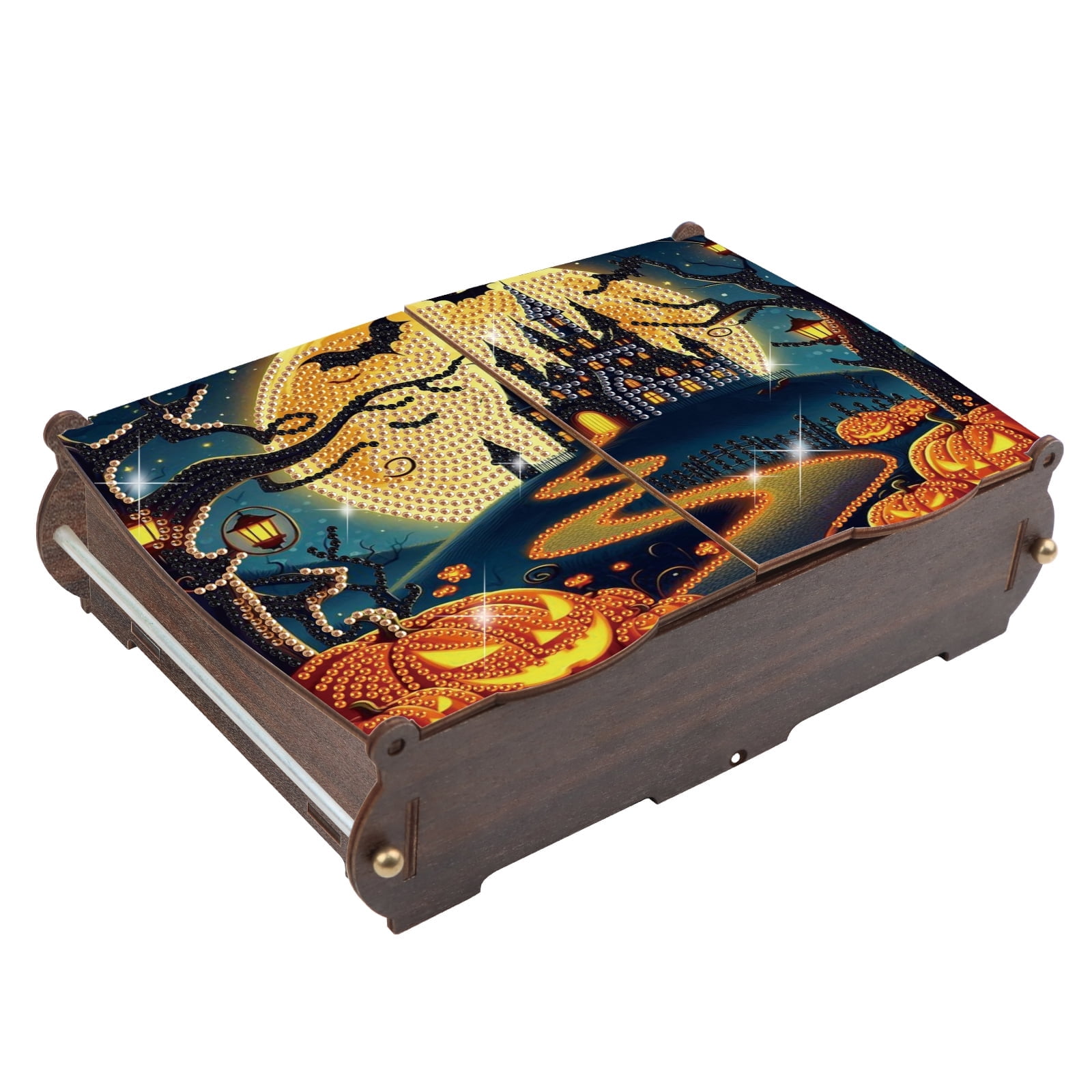 Diamond Painting Kit Storage Box, Halloween House DIY Multi-Purpose Craft Storage Box, Suitable for Home Office Holiday Gifts