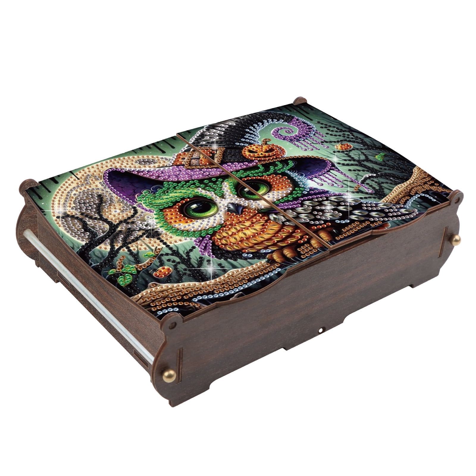 Diamond Painting Kit Storage Box, Halloween Owl DIY Multi-Purpose Craft Storage Box, Suitable for Home Office Holiday Gifts