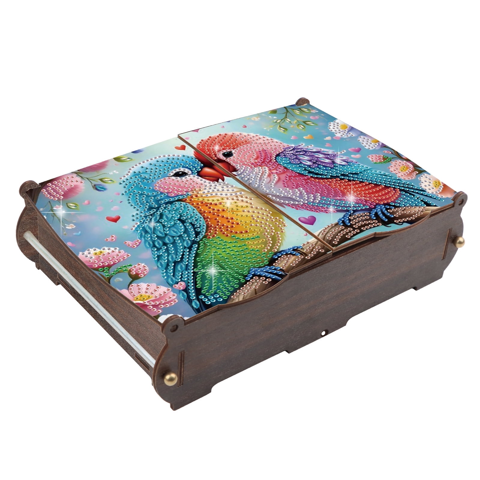 Diamond Painting Kit Storage Box Loving Birds DIY Multi-Purpose Craft Storage Box Ideal for Home Offices and Holiday Gifts