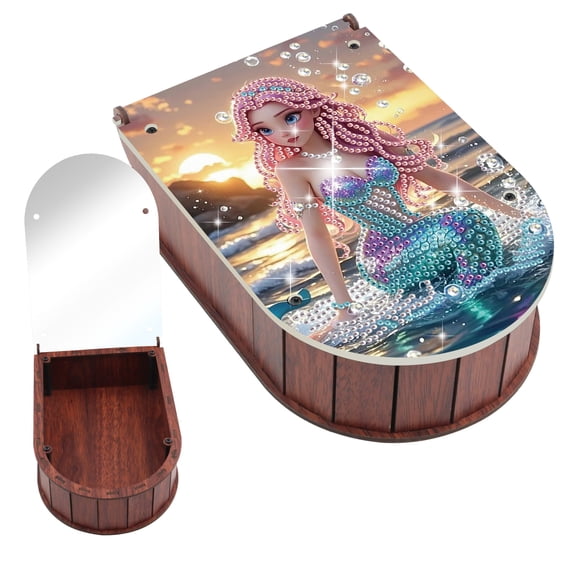 Diamond Painting Kit Storage Box, Mermaid 5D DIY Storage Box For organizing desktop items, a creative handmade gift