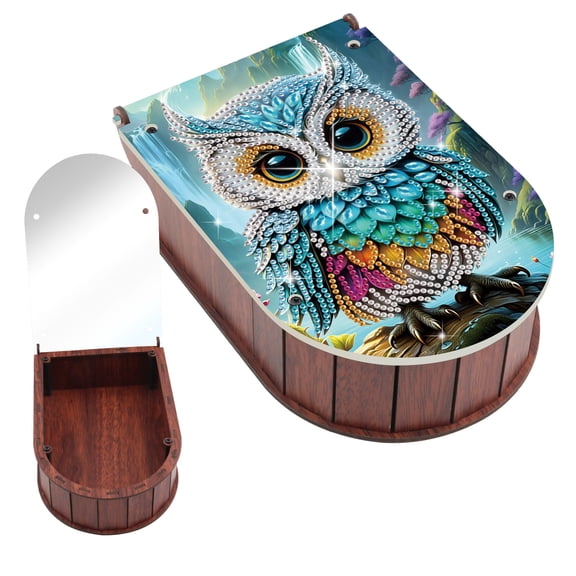 Diamond Painting Kit Storage Box, Owl 5D DIY Storage Organizer For storing desktop items, handmade creative gift