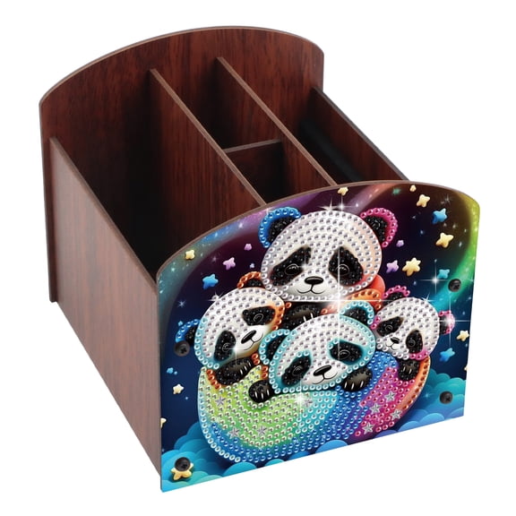 Diamond Painting Kit Storage Box, Panda 5D DIY Open Multi-Compartment Organiser Box, for storing desktop items, handmade creative gifts