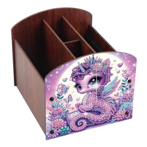 Diamond Painting Kit Storage Box, Seahorse with Horns 5D DIY Open Multi-Compartment Organiser Box, for Storing Desktop Items, Handmade Creative Gift