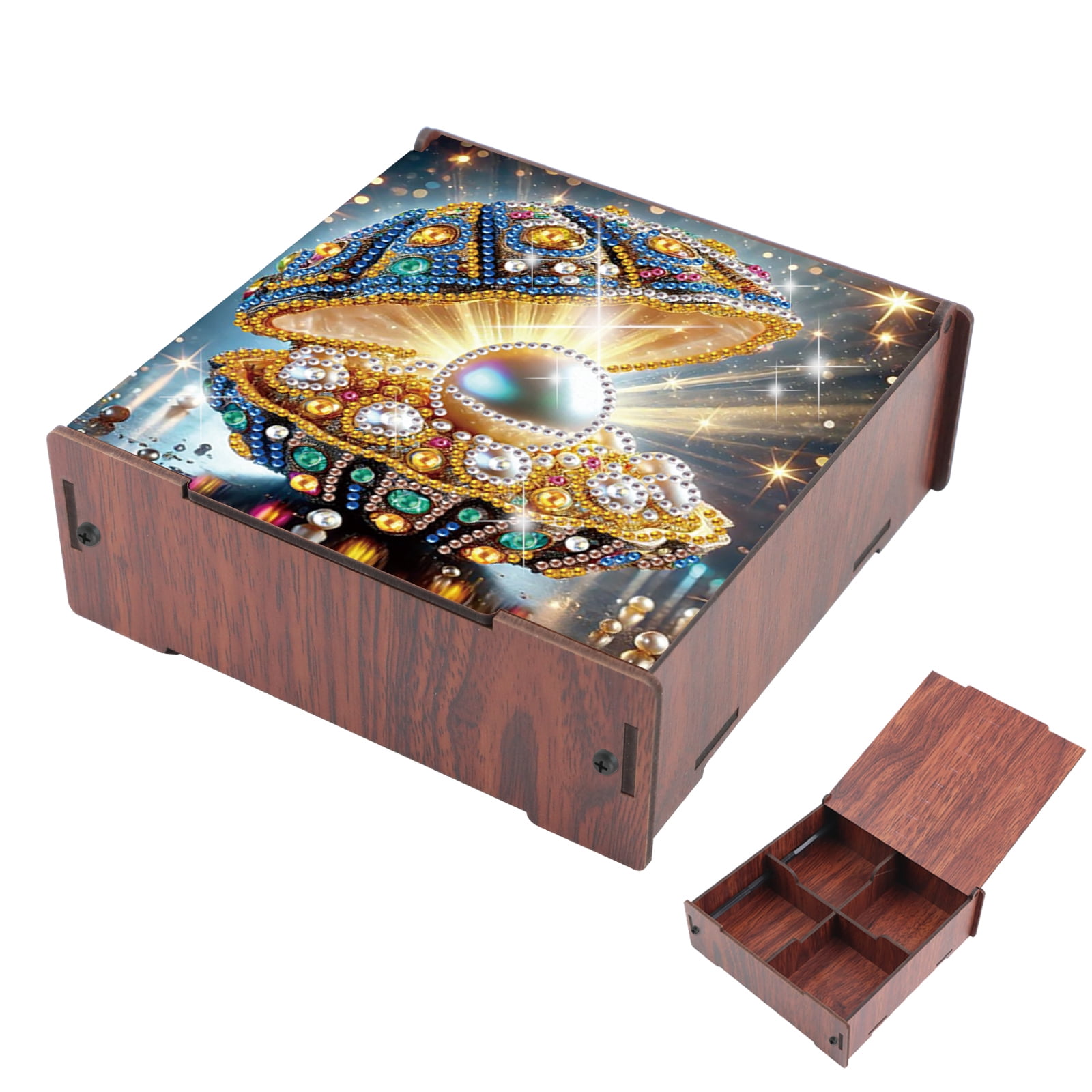 Diamond Painting Kit Storage Box, Shell Pearl 5D DIY Flip-Top Multi ...
