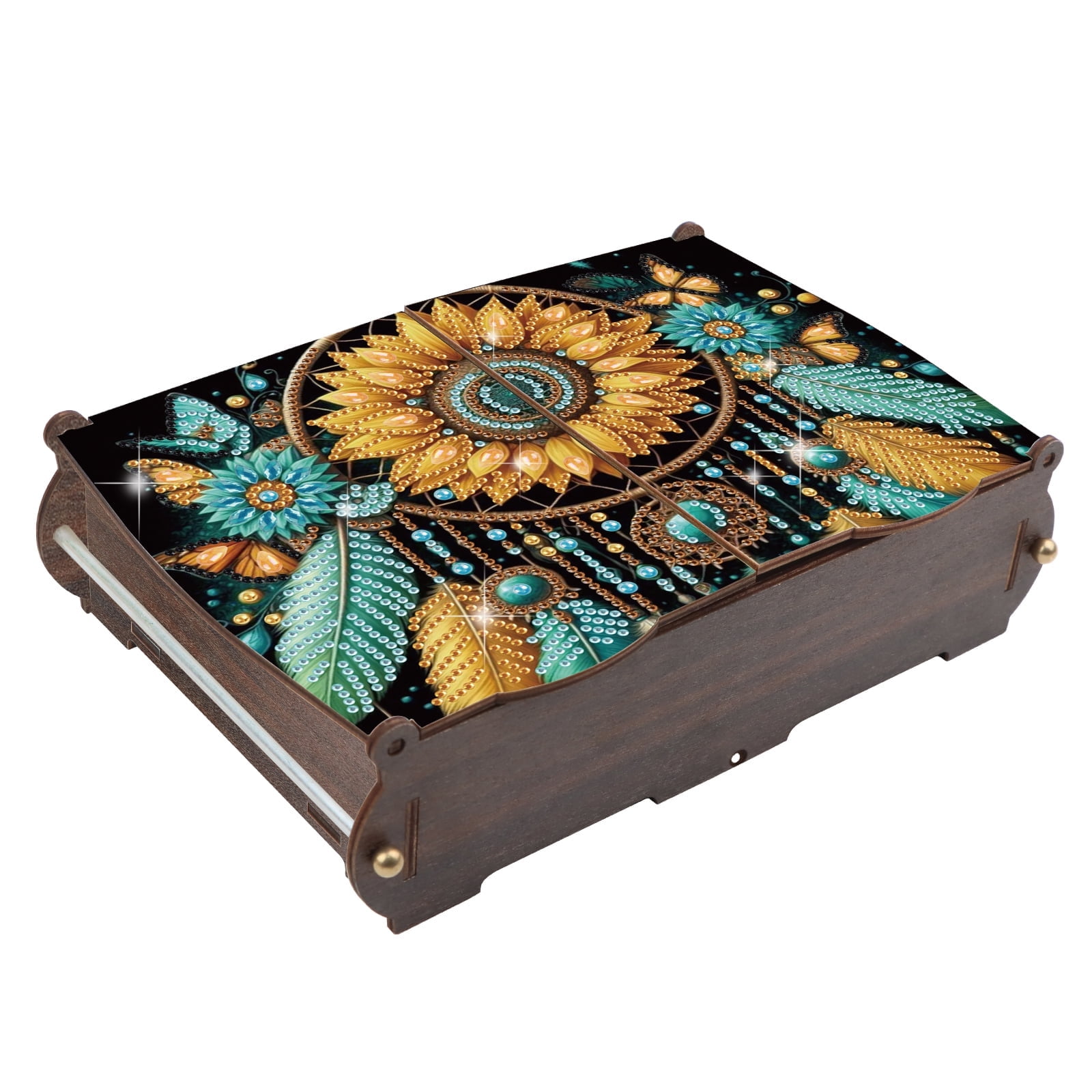 Diamond Painting Kit Storage Box, Sunflower Dreamcatcher DIY Multi-Functional Craft Storage Box, Suitable for Home Office Holiday Gifts