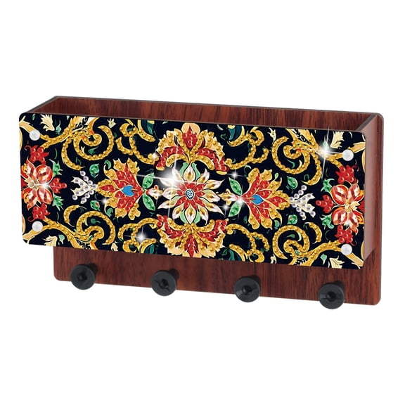 Diamond Painting Kit Wall Storage Rack Beautiful Floral DIY Creative Craft Gift Organises Small Items Suitable for Living Rooms and Offices