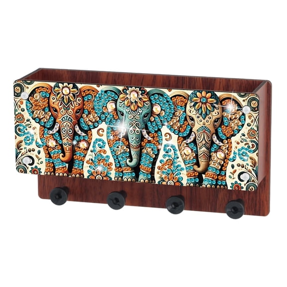 Diamond Painting Kit Wall Storage Rack Impressive Elephant DIY Creative Craft Gift Organises Small Items Suitable for Living Rooms and Offices
