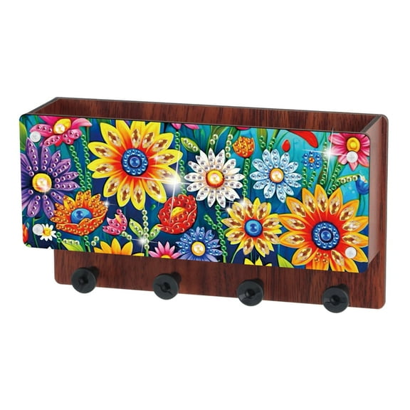 Diamond Painting Kit Wall Storage Rack Ocean Sunflower DIY Creative Craft Gift Organises Small Items Suitable for Living Rooms and Offices
