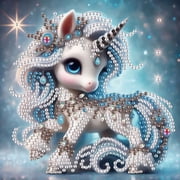 Diamond Painting Kit, White Horse Special Creative Shape, Ideal for Home Decor and Gifts 6.69 x 6.69in