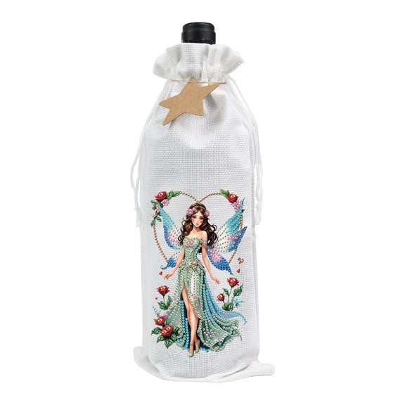 Diamond Painting Kit Wine Bottle Bag, Heart Fairy DIY 5D Creative Rhinestone Wine Rack Craft Set Suitable for Bar, Kitchen, and Restaurant Home Decor