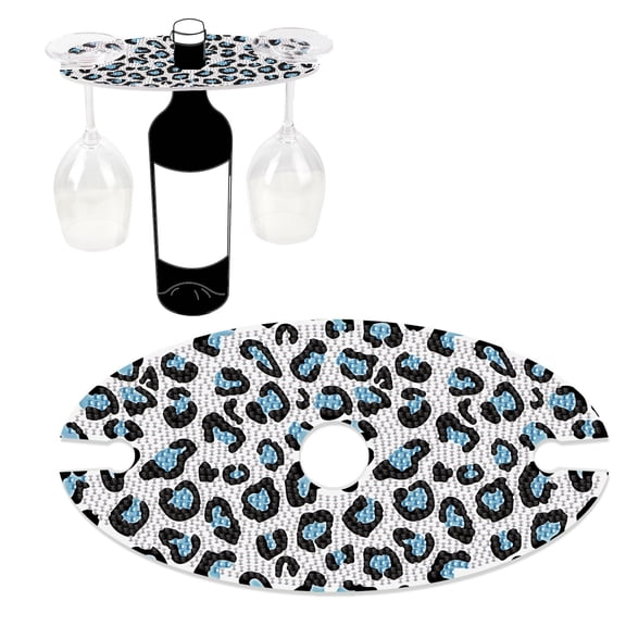 Diamond Painting Kit Wine Rack, Black Leopard Print DIY 5D Creative Rhinestone Wine Rack Craft Set Suitable for Bars, Kitchens, and Restaurant Home Decor